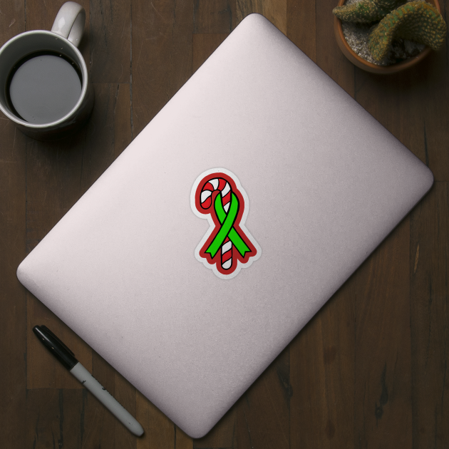 Candy cane awareness ribbon (Green) by CaitlynConnor